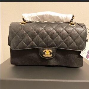 SOLD Brand New Chanel Small Double Flap Caviar Black